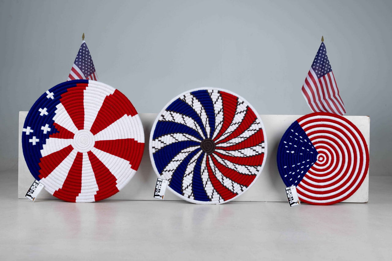 American flag inspired wall basket - Tuba By Ararat